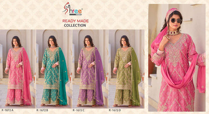R 1672 Shree Fabs Chinon Pakistani Readymade Suits Supplier