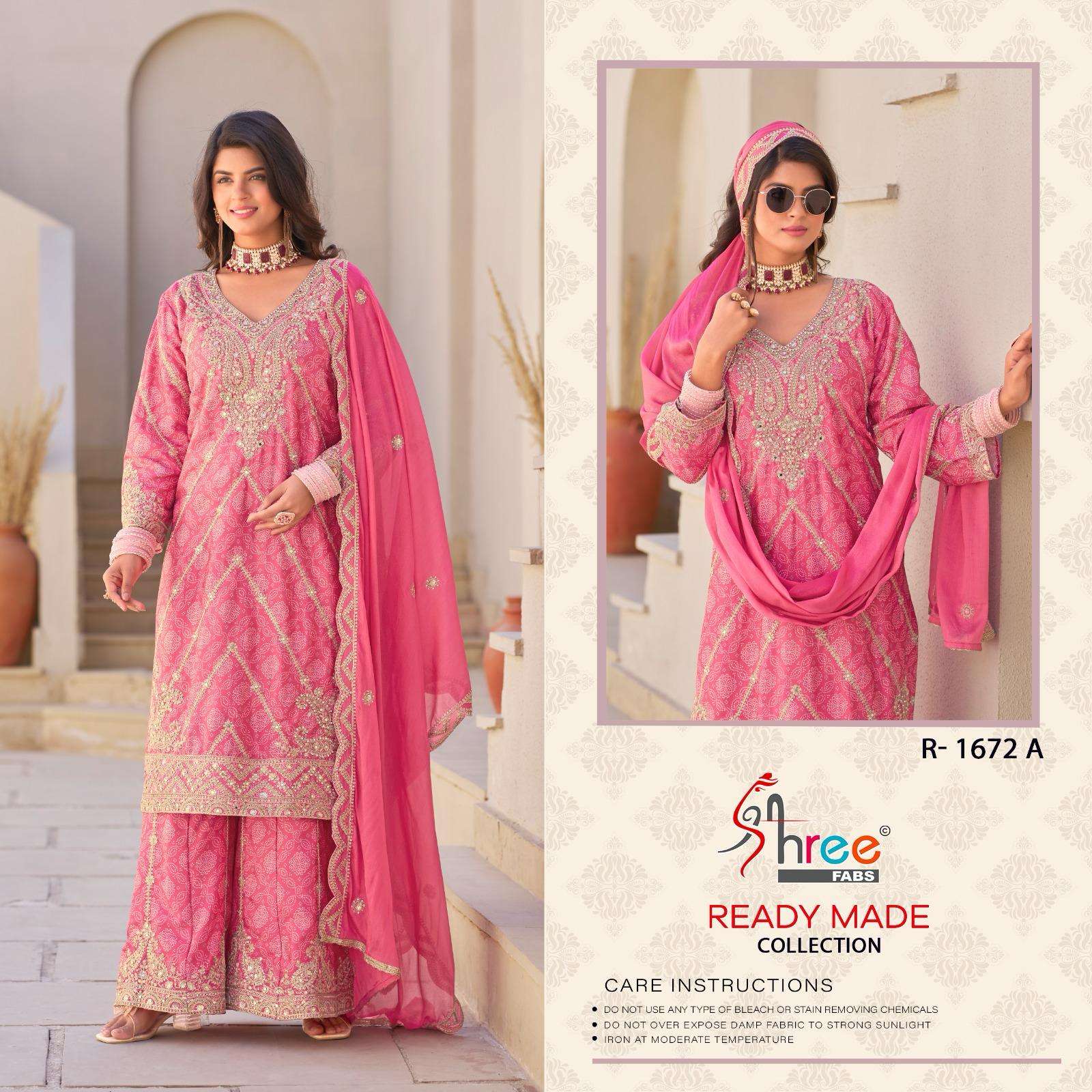 R 1672 Shree Fabs Chinon Pakistani Readymade Suits Supplier