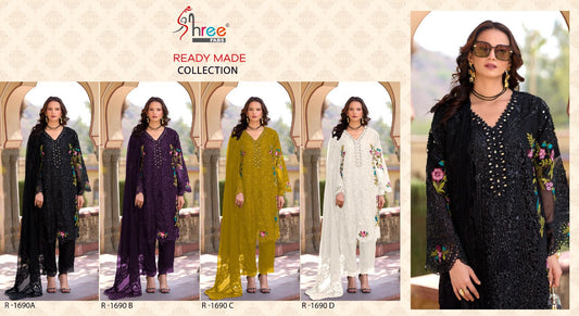 R 1690 Shree Fabs Chiffon Pakistani Readymade Suits Manufacturer Ahmedabad