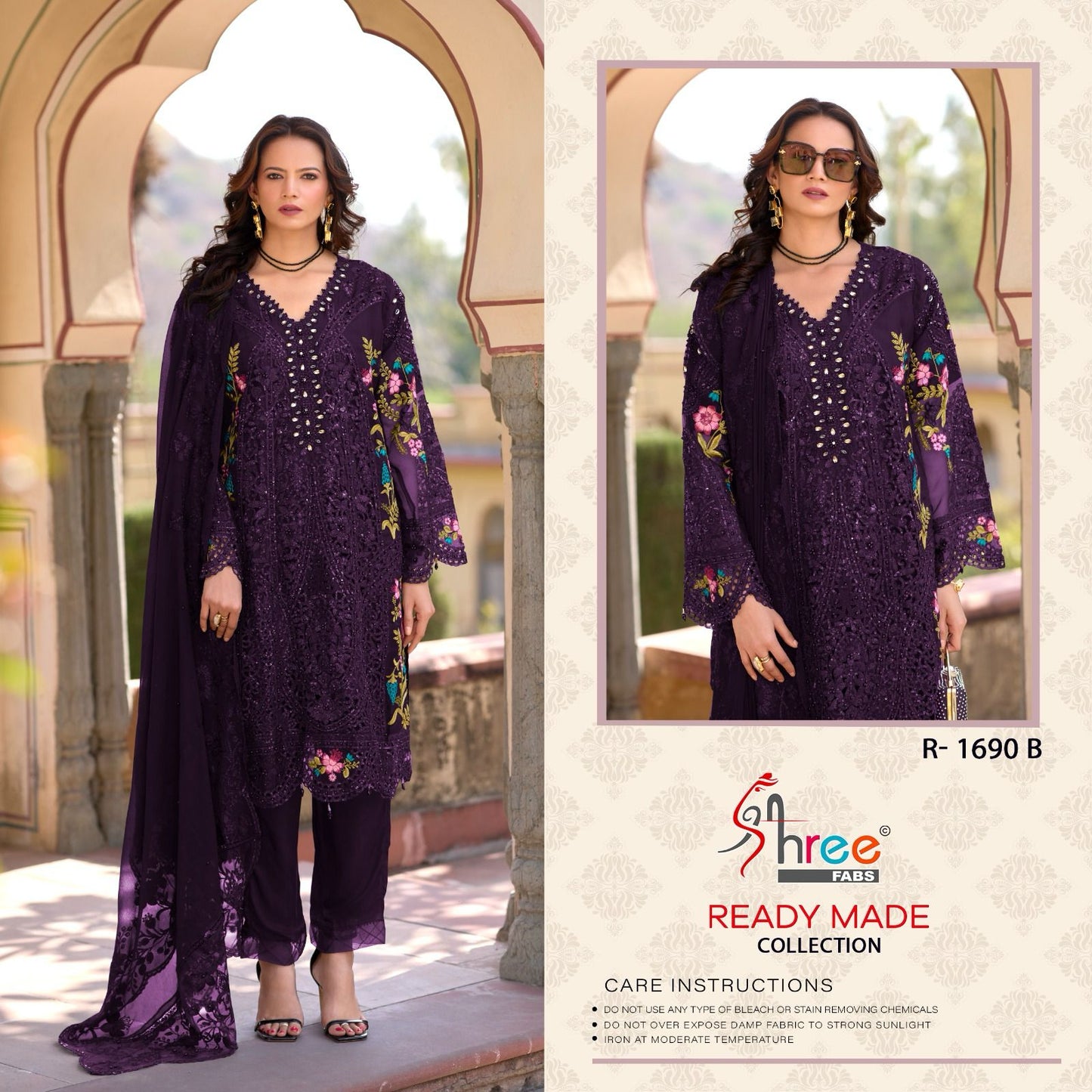 R 1690 Shree Fabs Chiffon Pakistani Readymade Suits Manufacturer Ahmedabad
