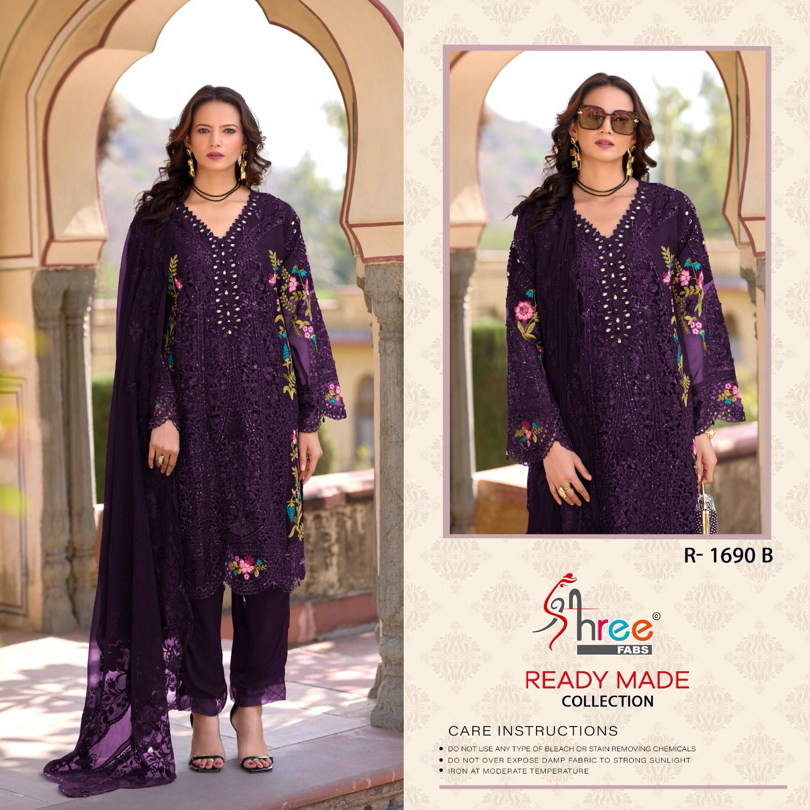 R 1690 Shree Fabs Chiffon Pakistani Readymade Suits Manufacturer Ahmedabad