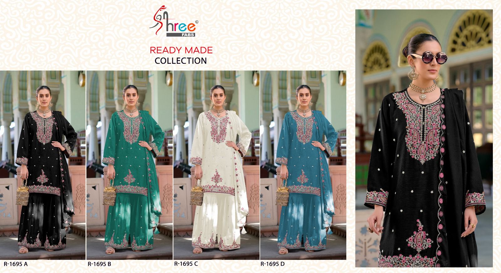 R 1695 Specially Eid Collection Shree Fabs Chinon Pakistani Readymade Suits Supplier Ahmedabad