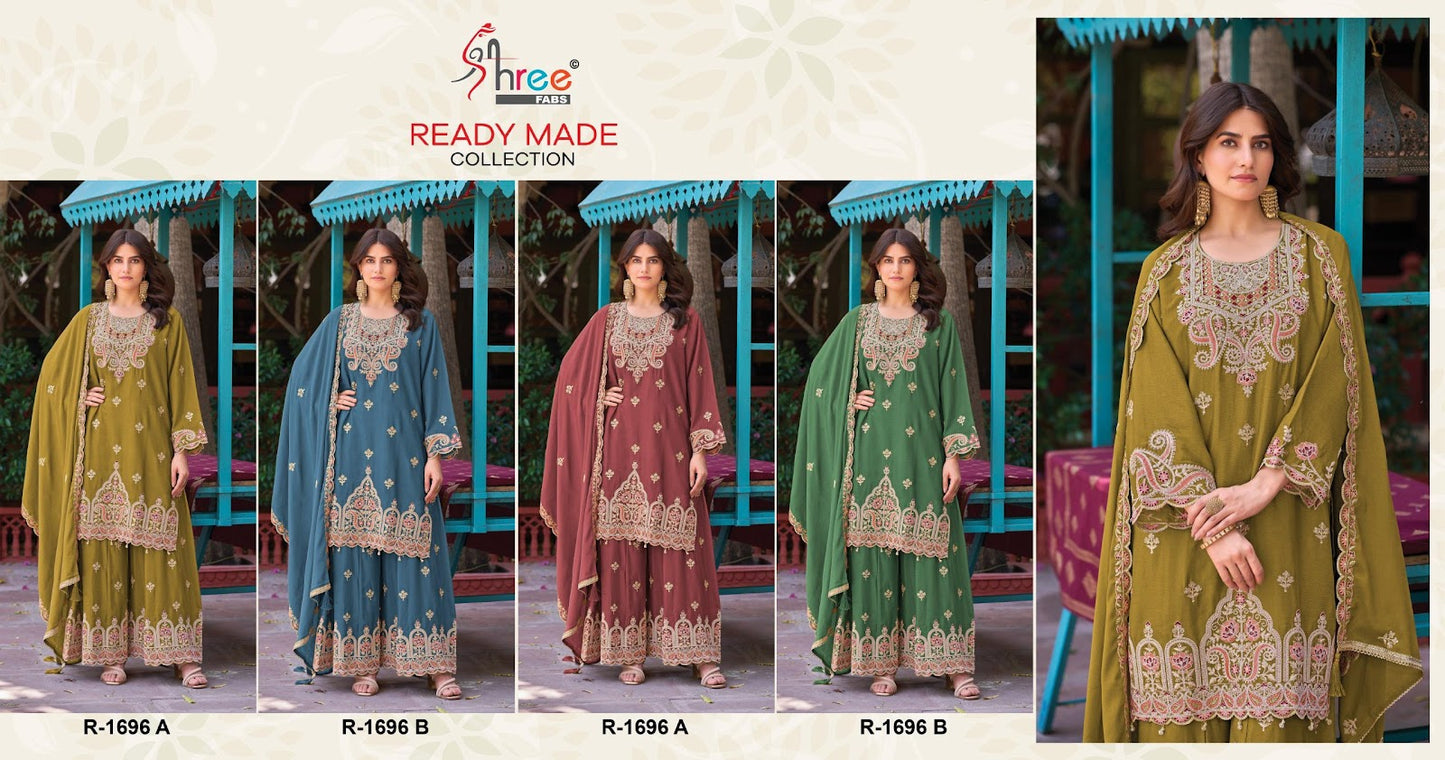 R 1696 Abcd Shree Fabs Chinon Pakistani Readymade Suits Manufacturer Ahmedabad