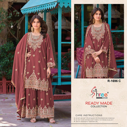 R 1696 Abcd Shree Fabs Chinon Pakistani Readymade Suits Manufacturer Ahmedabad