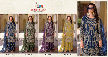 R 1701 Specially Eid Collection Shree Fabs Chinon Pakistani Readymade Suits Manufacturer