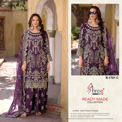 R 1701 Specially Eid Collection Shree Fabs Chinon Pakistani Readymade Suits Manufacturer
