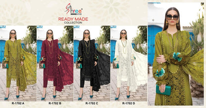 R 1702 Shree Fabs Organza Pakistani Readymade Suits Manufacturer Ahmedabad