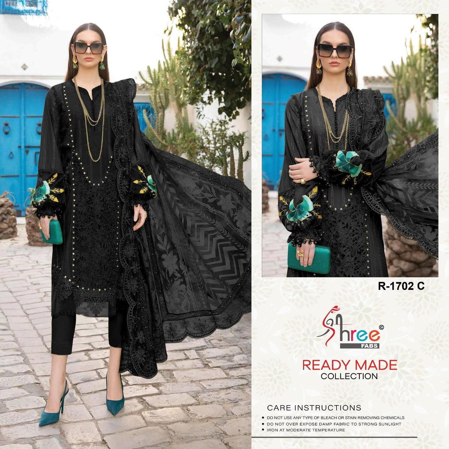 R 1702 Shree Fabs Organza Pakistani Readymade Suits Manufacturer Ahmedabad