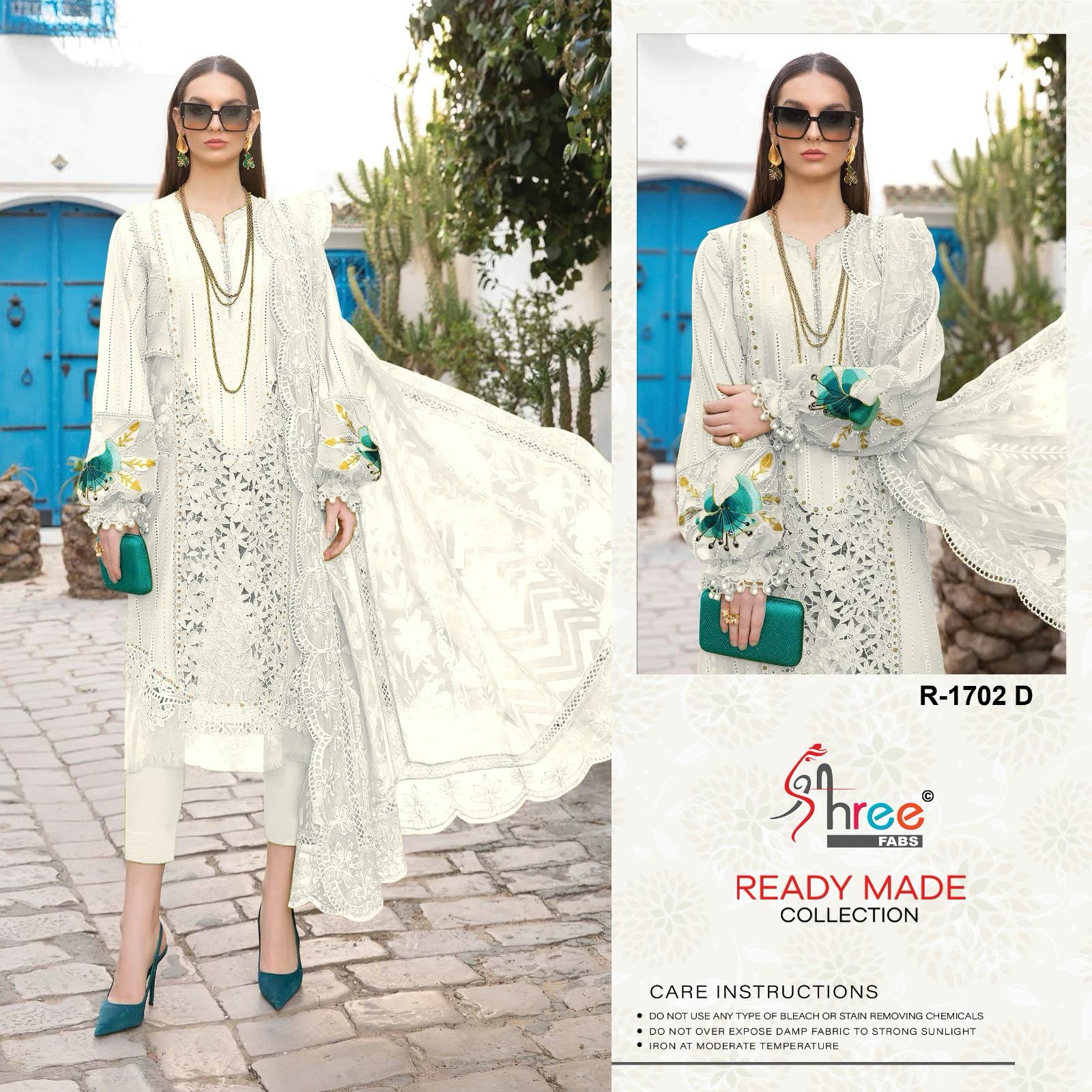R 1702 Shree Fabs Organza Pakistani Readymade Suits Manufacturer Ahmedabad