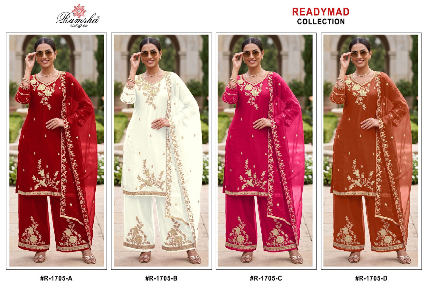 R 1705 Ramsha Fandy Pakistani Readymade Suits Supplier Ahmedabad