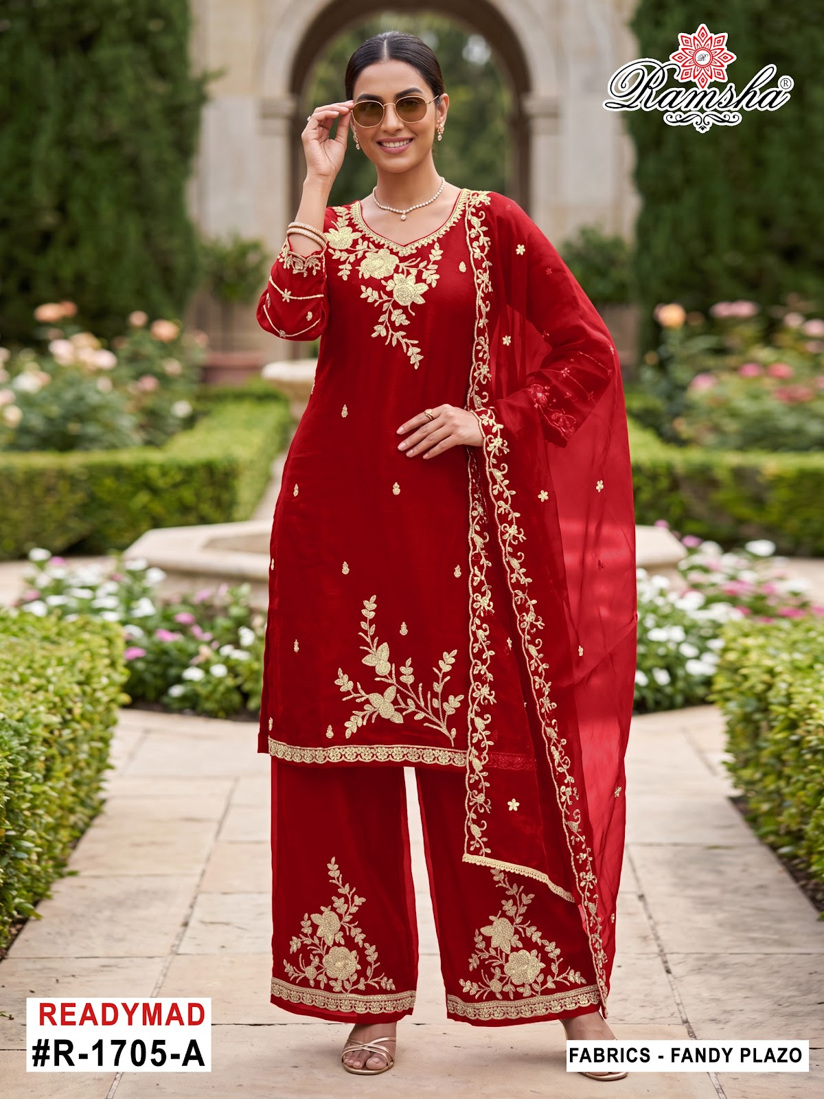 R 1705 Ramsha Fandy Pakistani Readymade Suits Supplier Ahmedabad