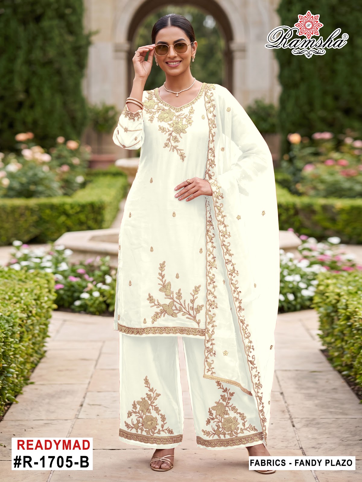 R 1705 Ramsha Fandy Pakistani Readymade Suits Supplier Ahmedabad