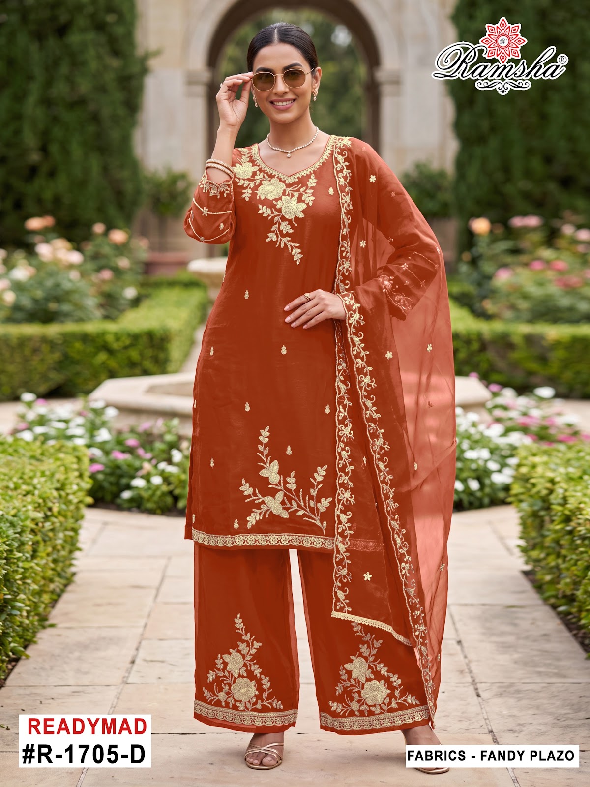 R 1705 Ramsha Fandy Pakistani Readymade Suits Supplier Ahmedabad