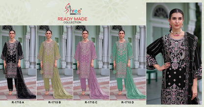 R 1715 Shree Fabs Silk Pakistani Readymade Suits Manufacturer India