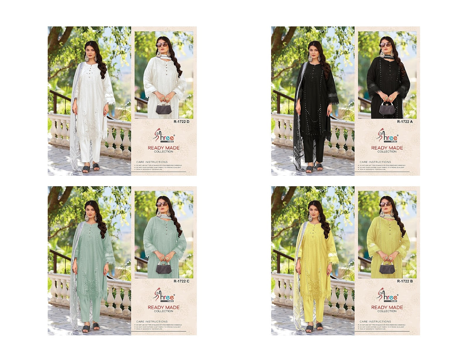 R 1722 Shree Fabs Cambric Cotton Pakistani Readymade Suits Manufacturer India