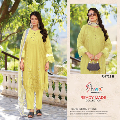R 1722 Shree Fabs Cambric Cotton Pakistani Readymade Suits Manufacturer India
