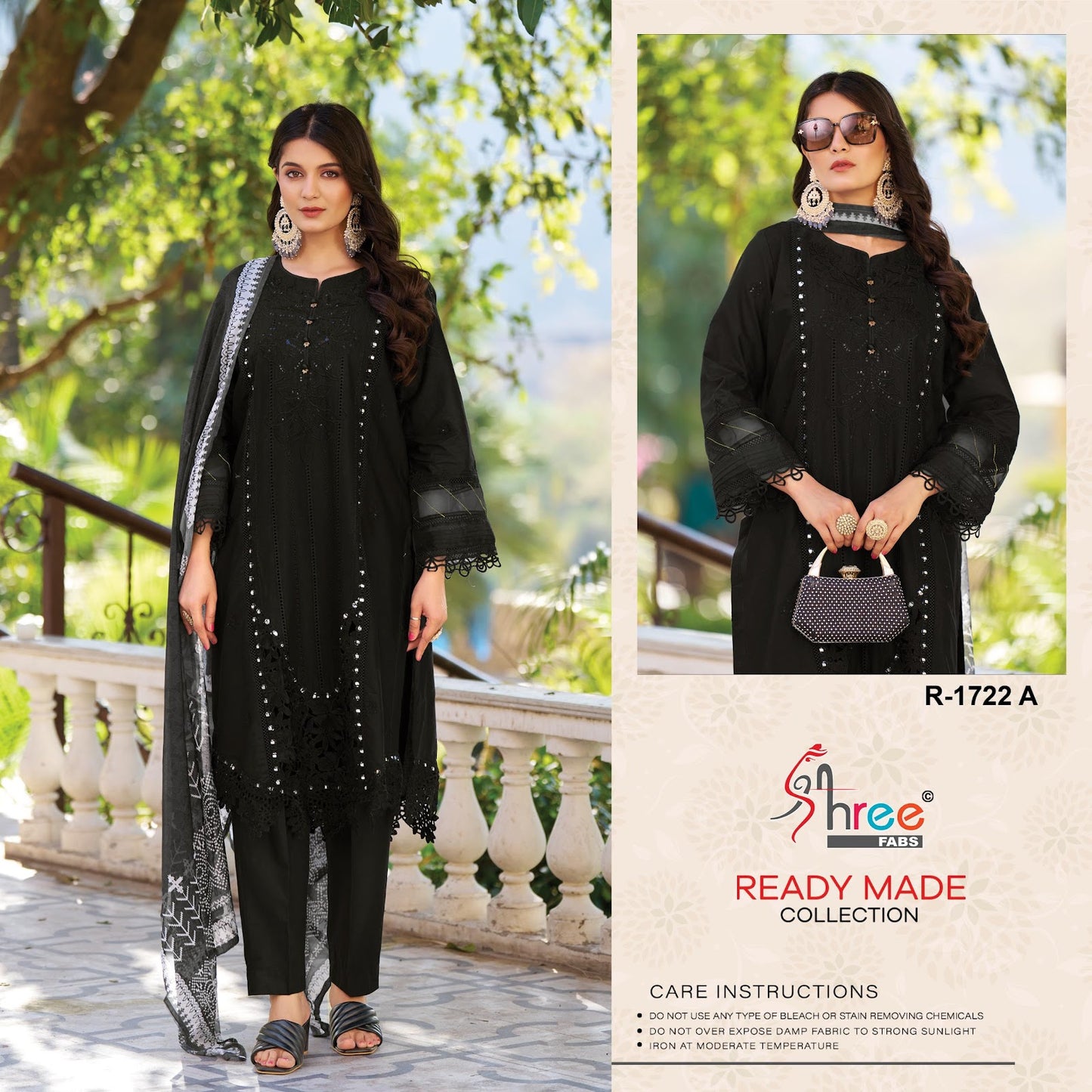 R 1722 Shree Fabs Cambric Cotton Pakistani Readymade Suits Manufacturer India