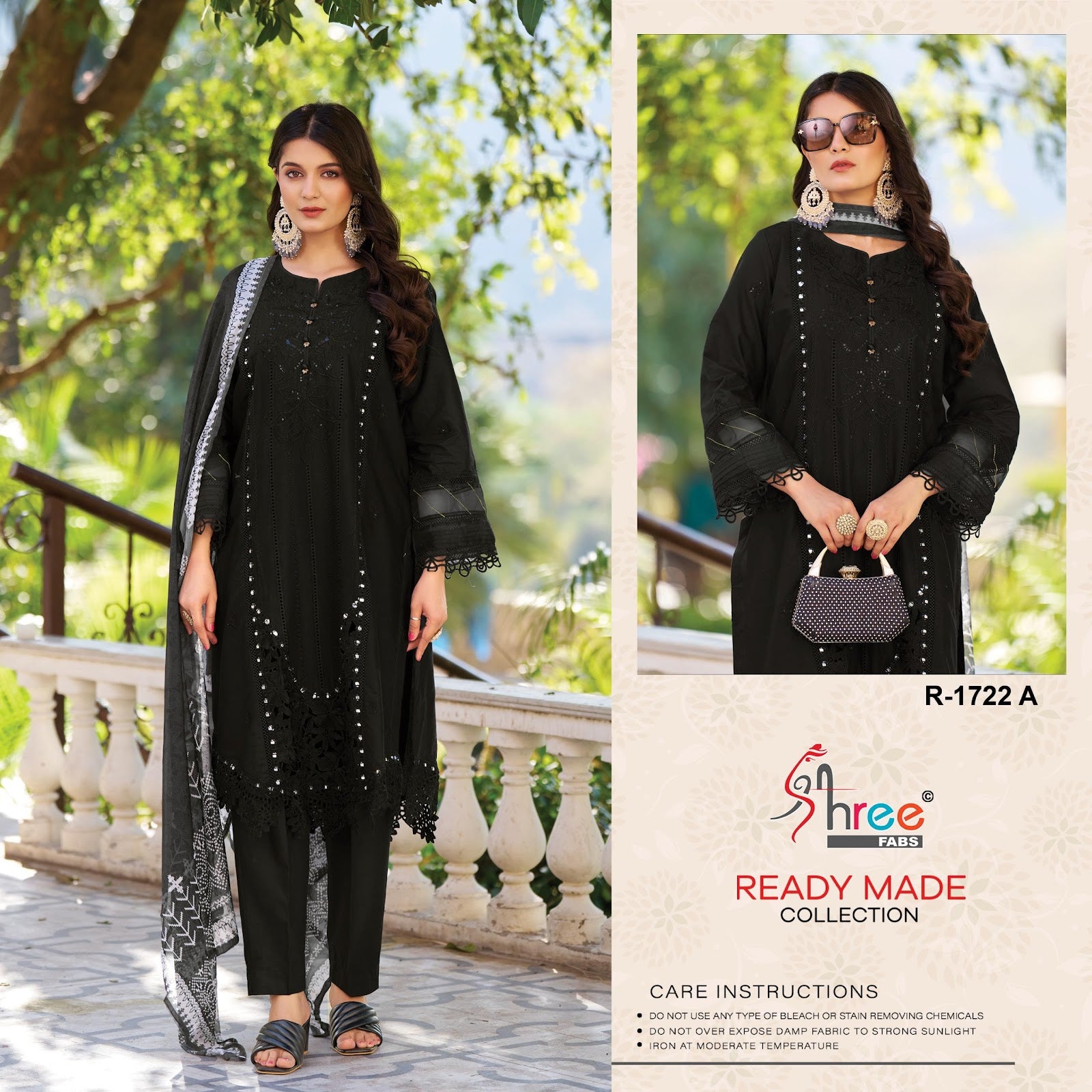 R 1722 Shree Fabs Cambric Cotton Pakistani Readymade Suits Manufacturer India
