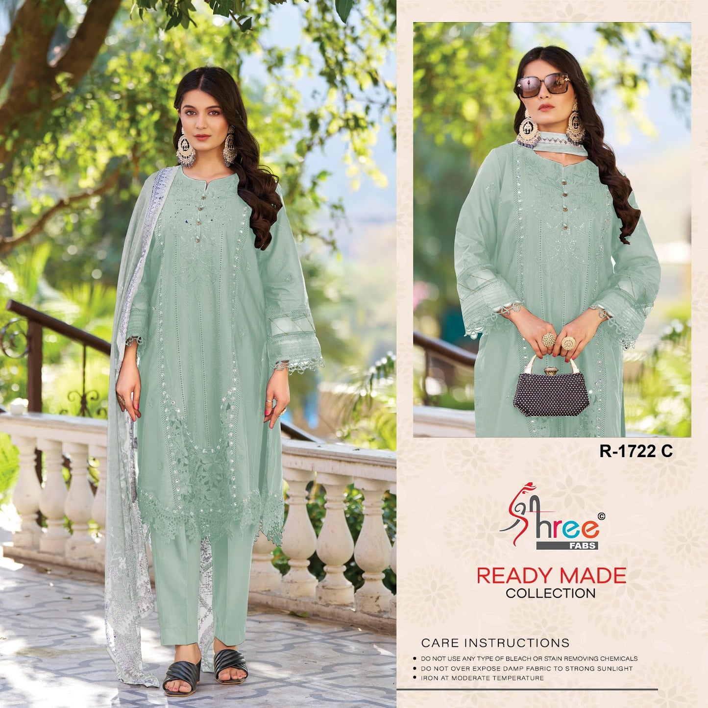R 1722 Shree Fabs Cambric Cotton Pakistani Readymade Suits Manufacturer India