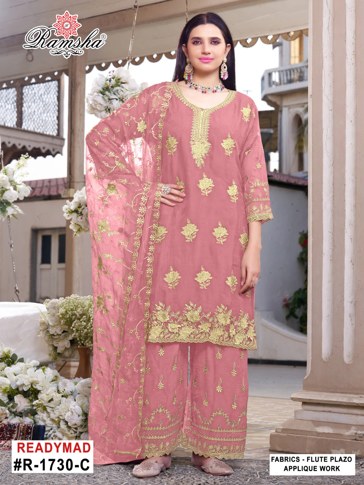 R 1730 Ramsha Flute Pakistani Readymade Suits Supplier Gujarat