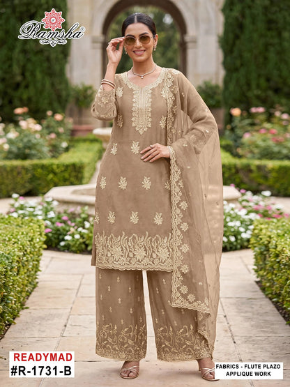 R 1731 Ramsha Flute Pakistani Readymade Suits Exporter Gujarat