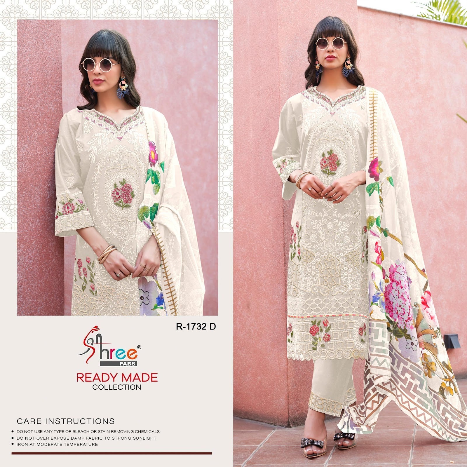 R 1732 Shree Fabs Cambric Cotton Pakistani Readymade Suits Wholesaler Ahmedabad