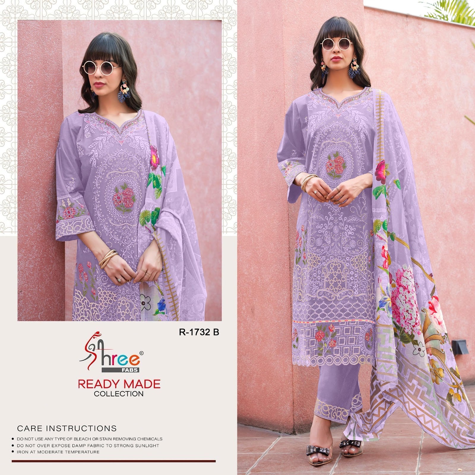 R 1732 Shree Fabs Cambric Cotton Pakistani Readymade Suits Wholesaler Ahmedabad