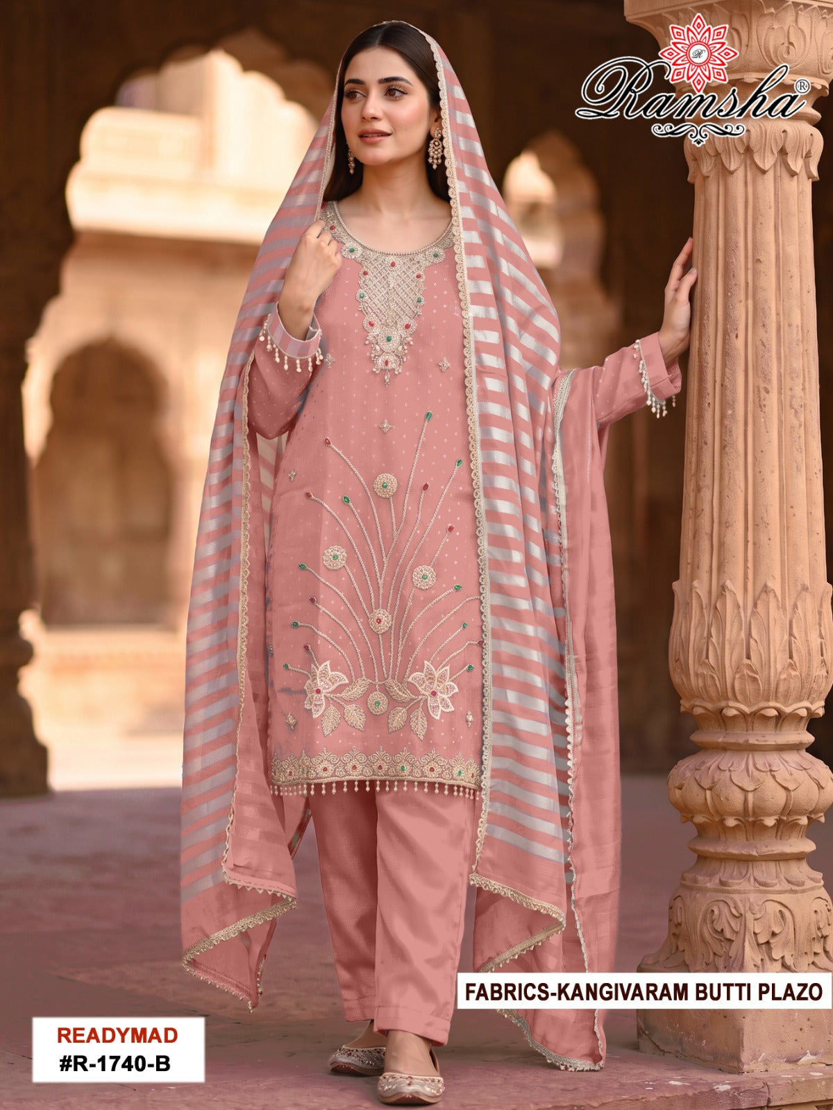 R 1740 Ramsha Kanjivaram Pakistani Readymade Suits Exporter