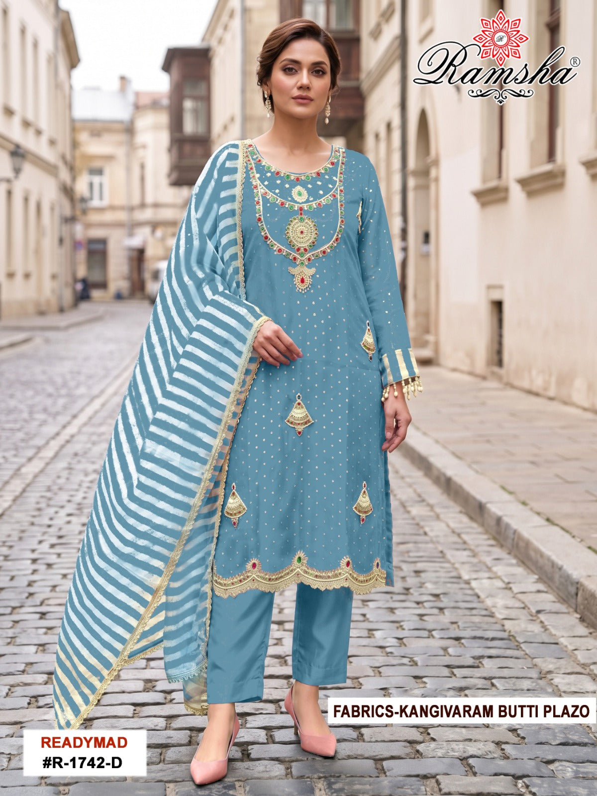 R 1742 Ramsha Kanjivaram Pakistani Readymade Suits Wholesaler