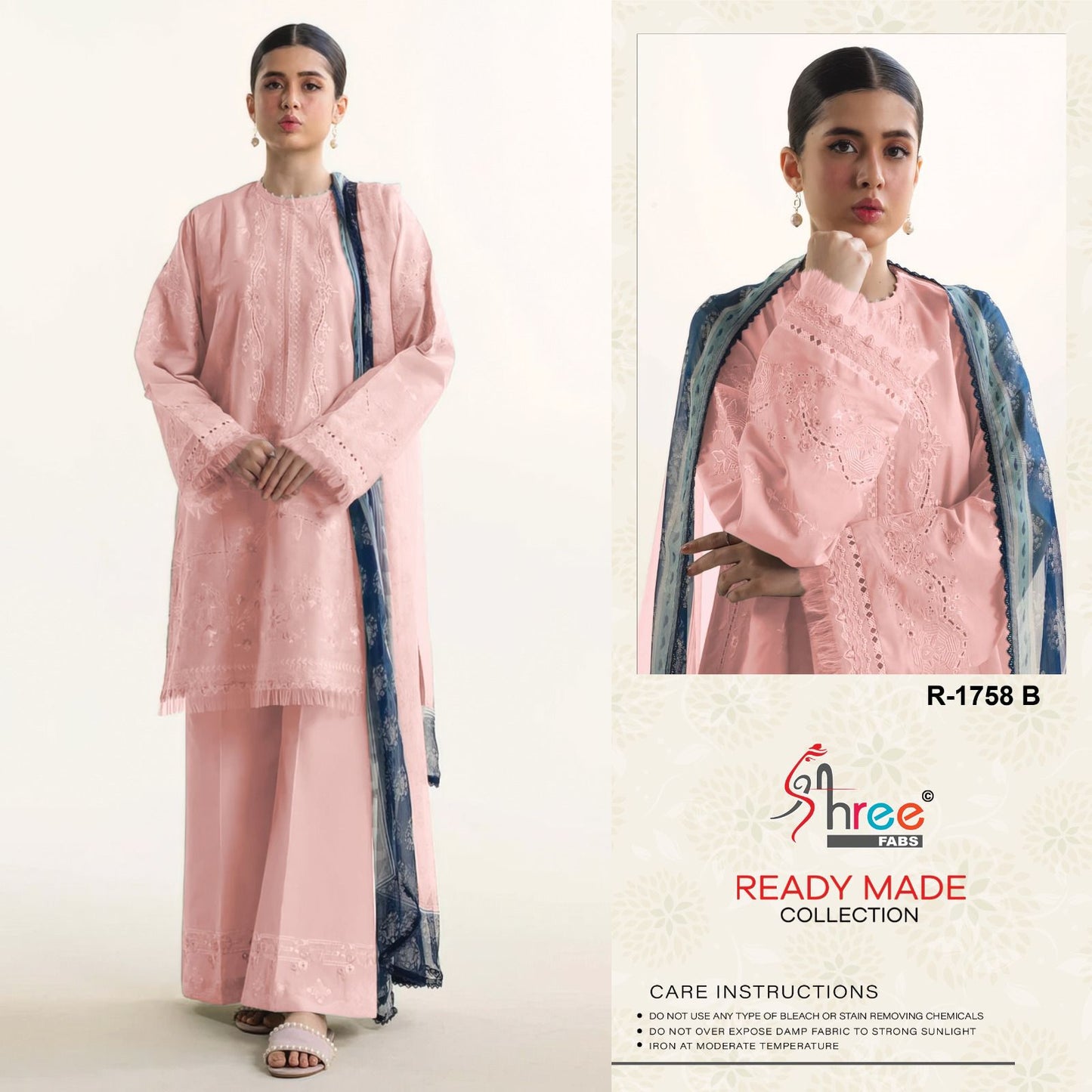 R 1758 Shree Fabs Cambric Cotton Pakistani Readymade Suits Wholesale Price