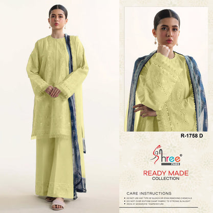 R 1758 Shree Fabs Cambric Cotton Pakistani Readymade Suits Wholesale Price