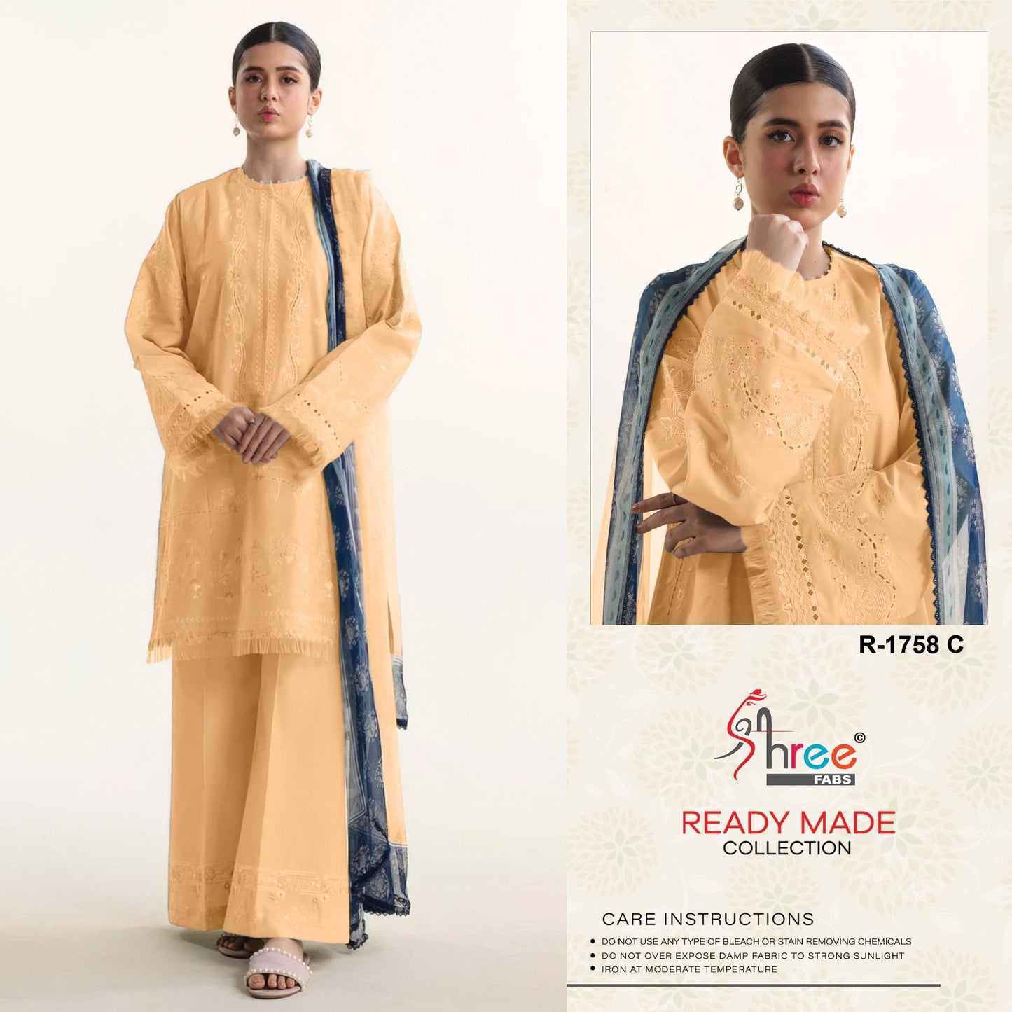 R 1758 Shree Fabs Cambric Cotton Pakistani Readymade Suits Wholesale Price