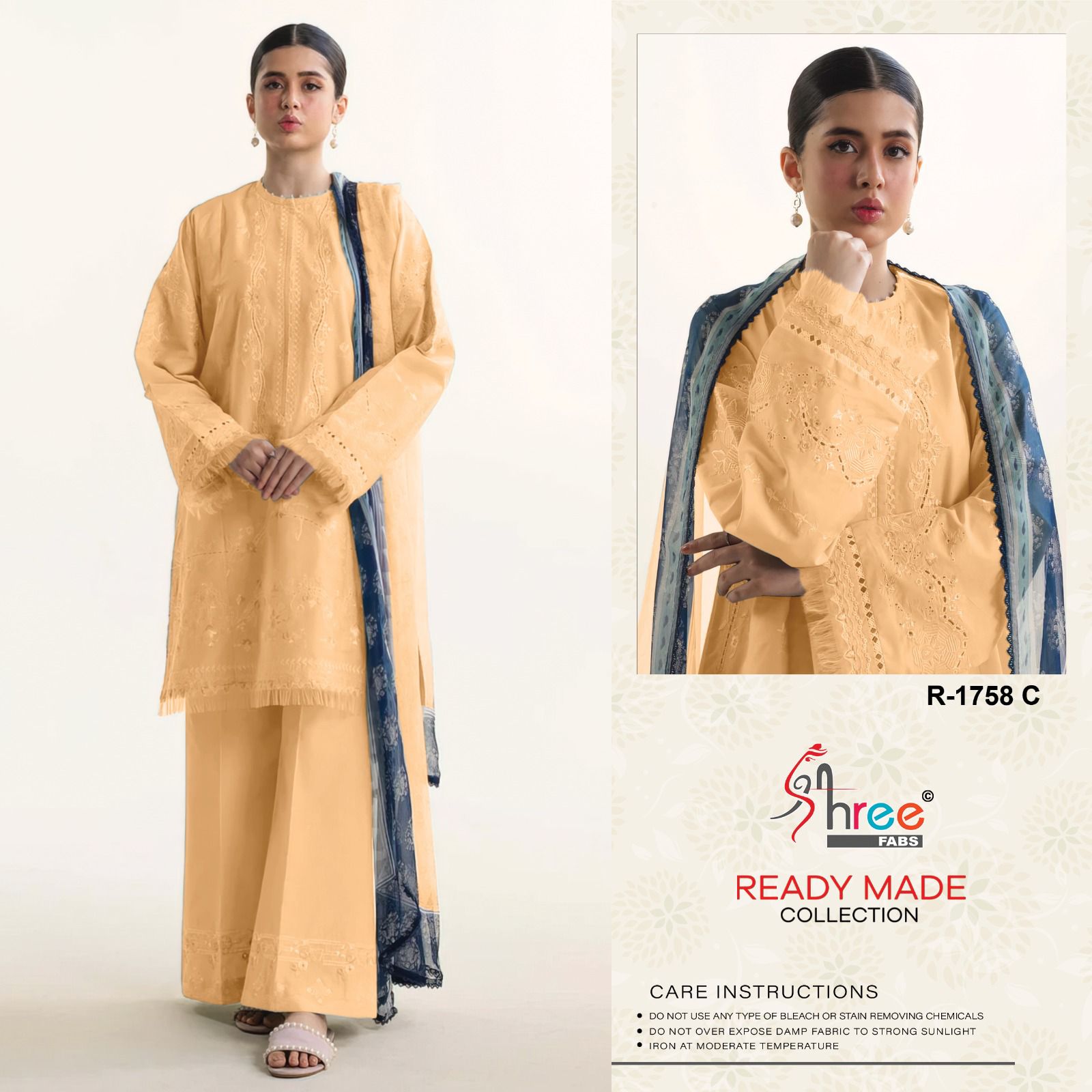 R 1758 Shree Fabs Cambric Cotton Pakistani Readymade Suits Wholesale Price