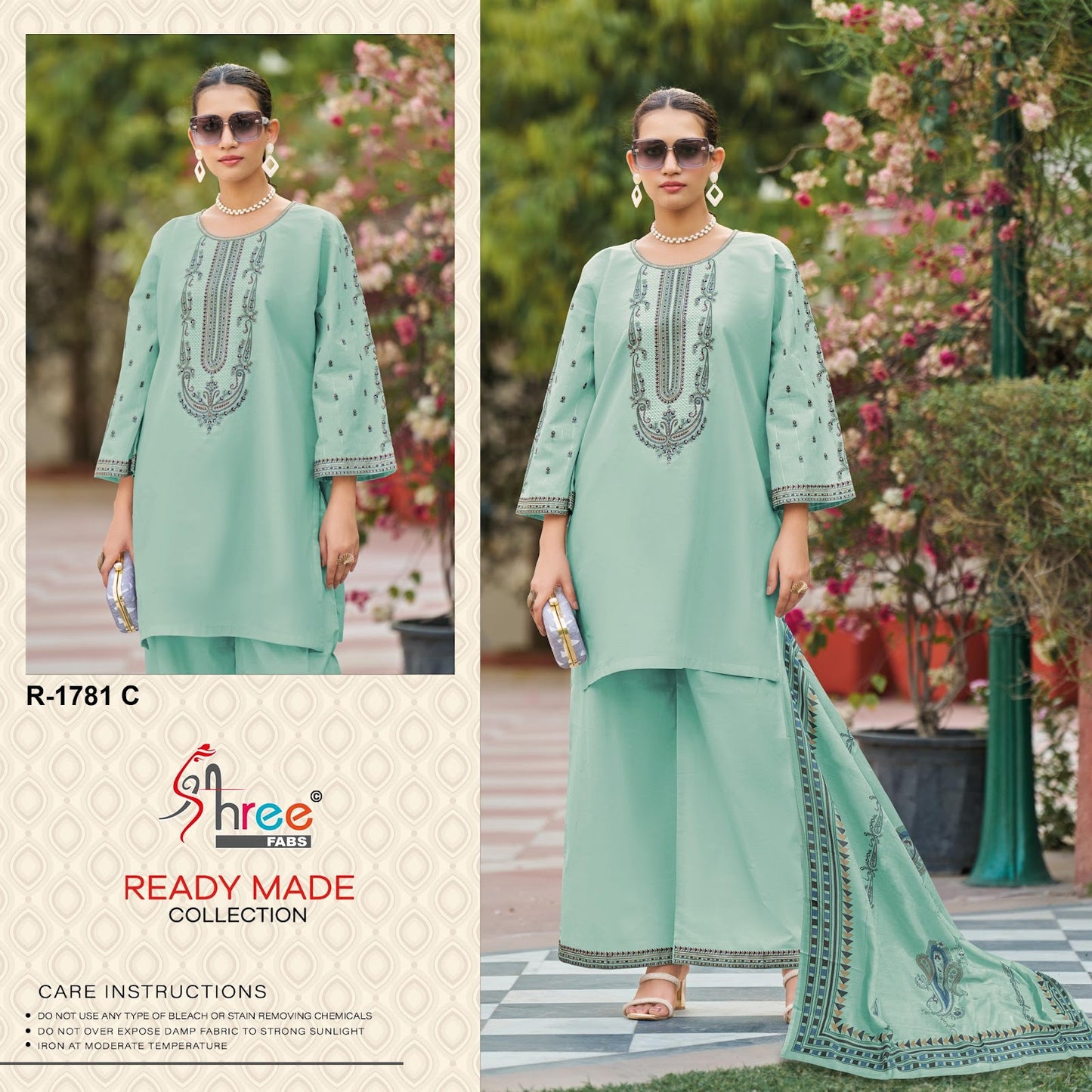 R 1781 Shree Fabs Cambric Cotton Pakistani Readymade Suits Wholesale Price