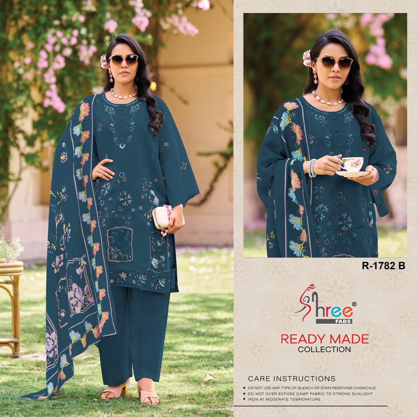 R 1782 Shree Fabs Cambric Cotton Pakistani Readymade Suits Exporter Ahmedabad