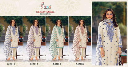 R 1791 Shree Fabs Cotton Lawn Pakistani Readymade Suits Wholesaler