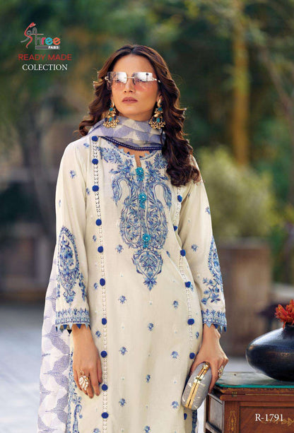 R 1791 Shree Fabs Cotton Lawn Pakistani Readymade Suits Wholesaler