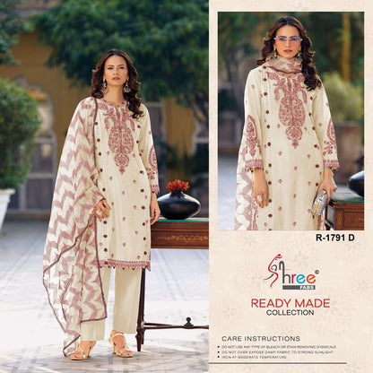 R 1791 Shree Fabs Cotton Lawn Pakistani Readymade Suits Wholesaler