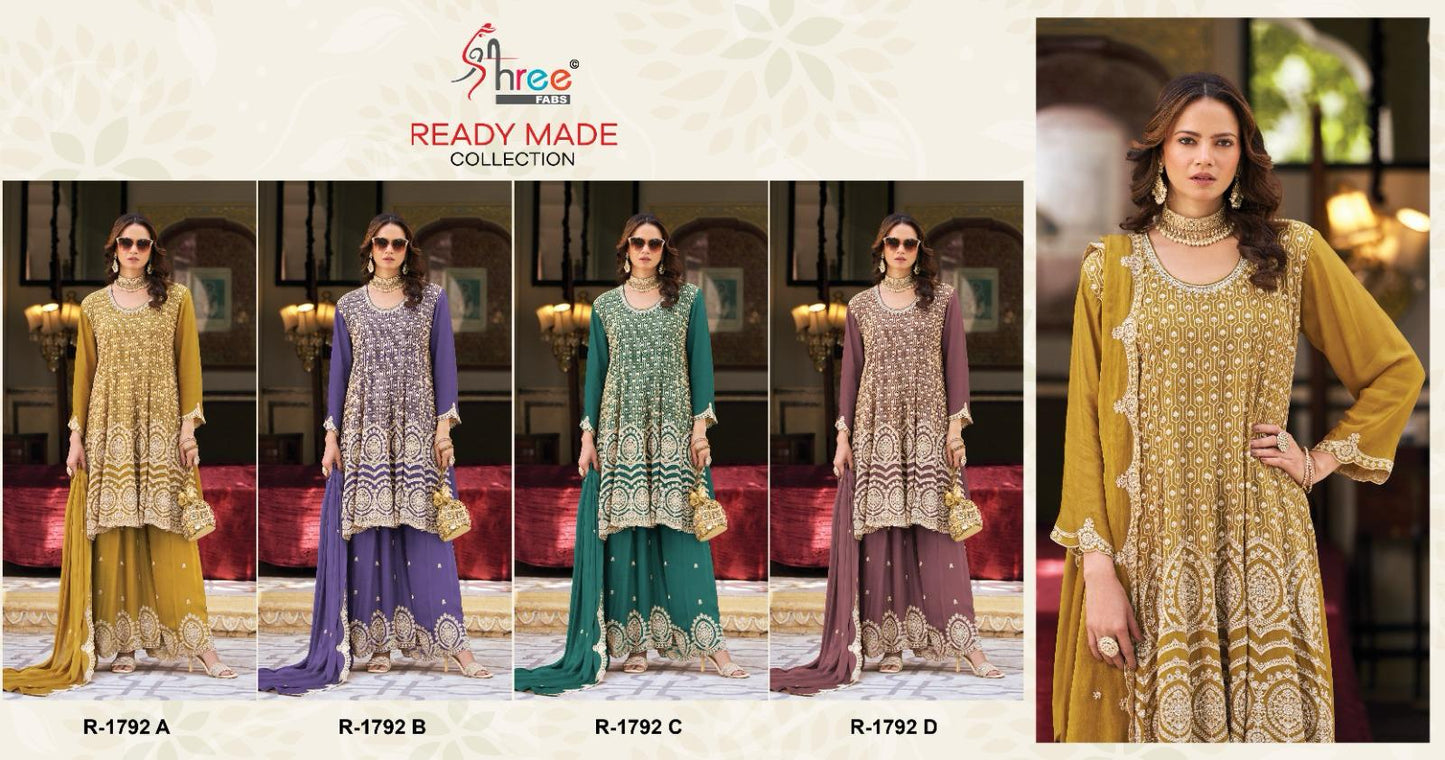 R 1792 Shree Fabs Chinon Pakistani Readymade Suits Exporter Gujarat