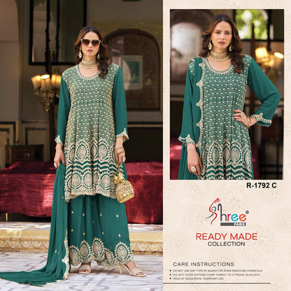 R 1792 Shree Fabs Chinon Pakistani Readymade Suits Exporter Gujarat