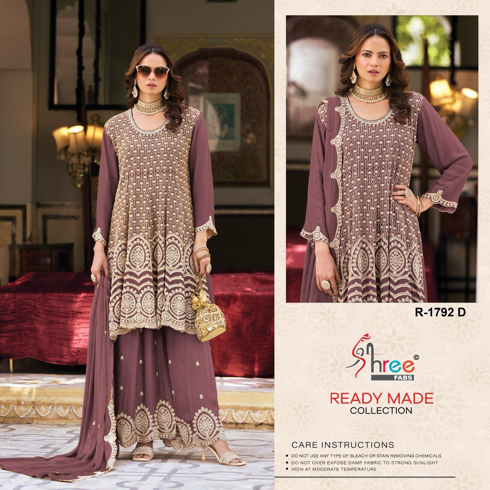 R 1792 Shree Fabs Chinon Pakistani Readymade Suits Exporter Gujarat