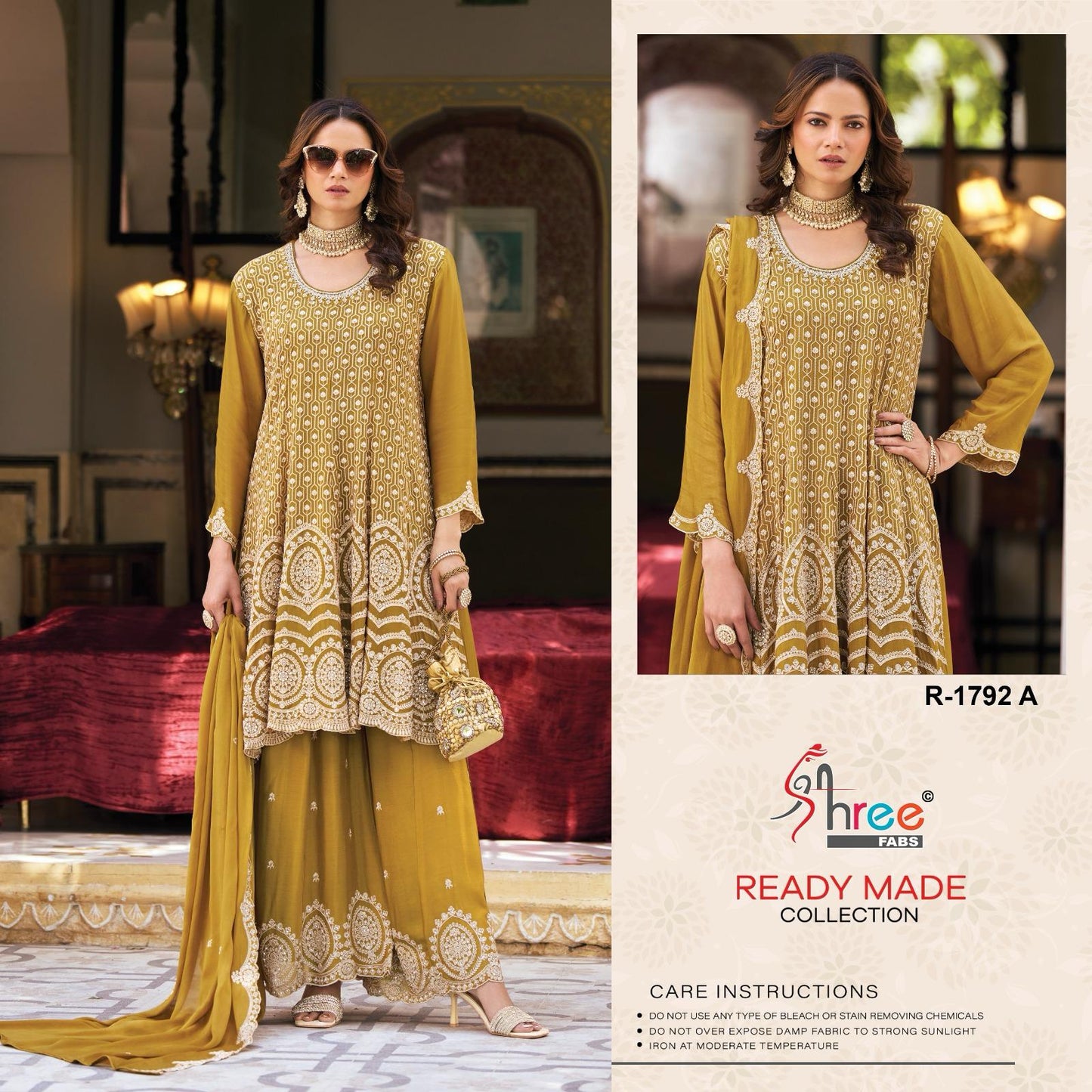 R 1792 Shree Fabs Chinon Pakistani Readymade Suits Exporter Gujarat