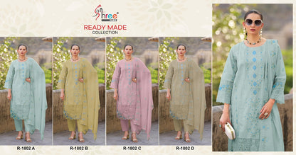 R 1802 Abcd Shree Fabs Cambric Cotton Pakistani Readymade Suits Manufacturer India
