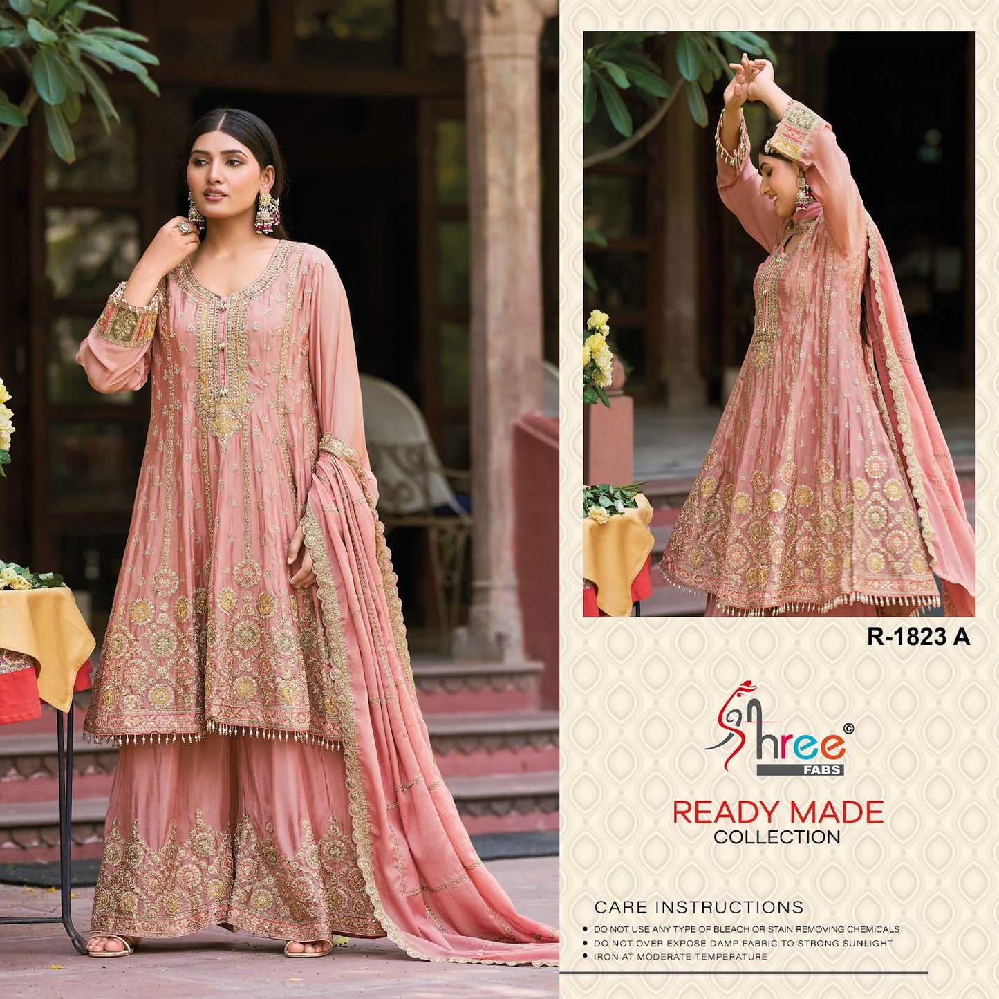 R 1823 Shree Fabs Chinon Pakistani Readymade Suits Supplier Ahmedabad
