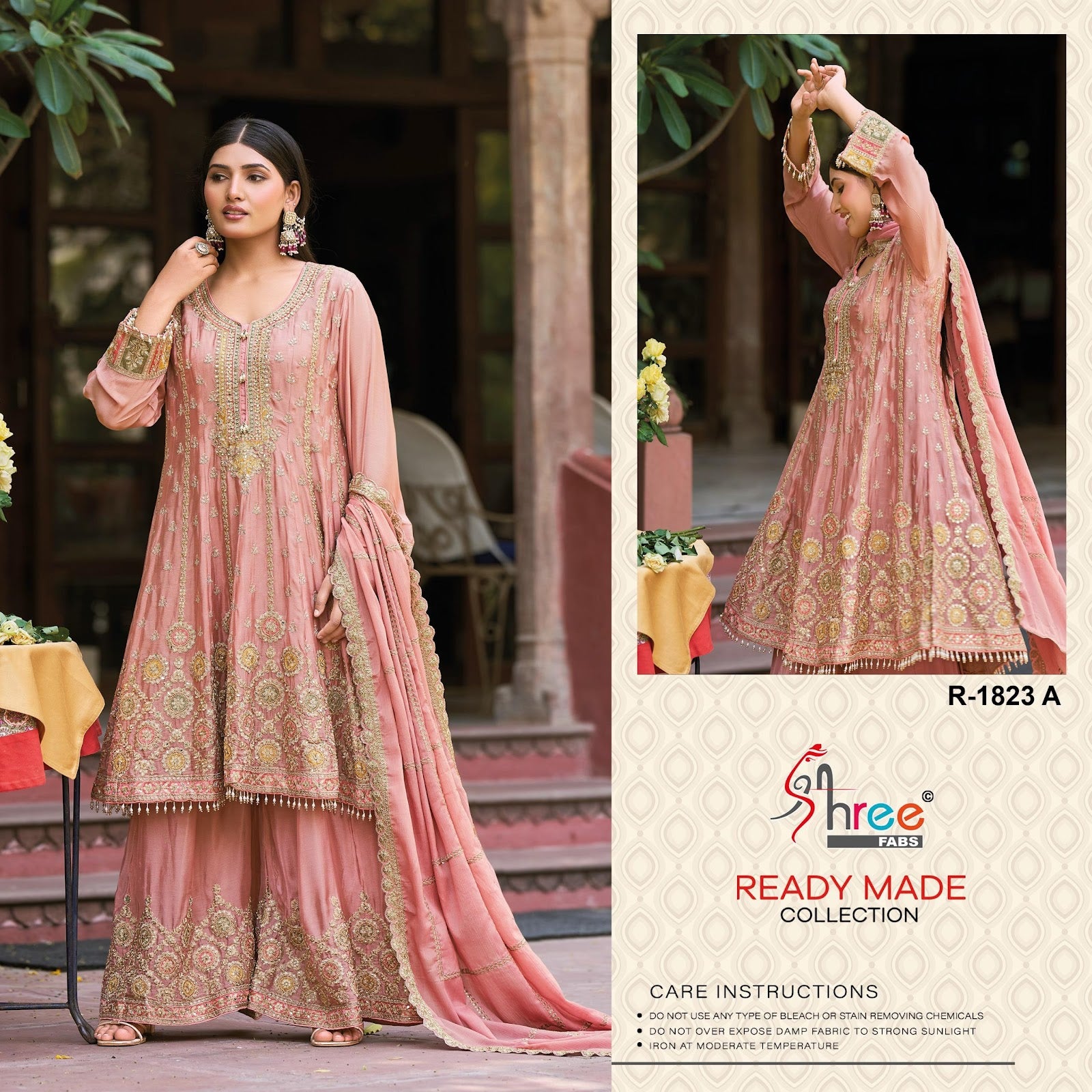 R 1823 Shree Fabs Chinon Pakistani Readymade Suits Supplier Ahmedabad