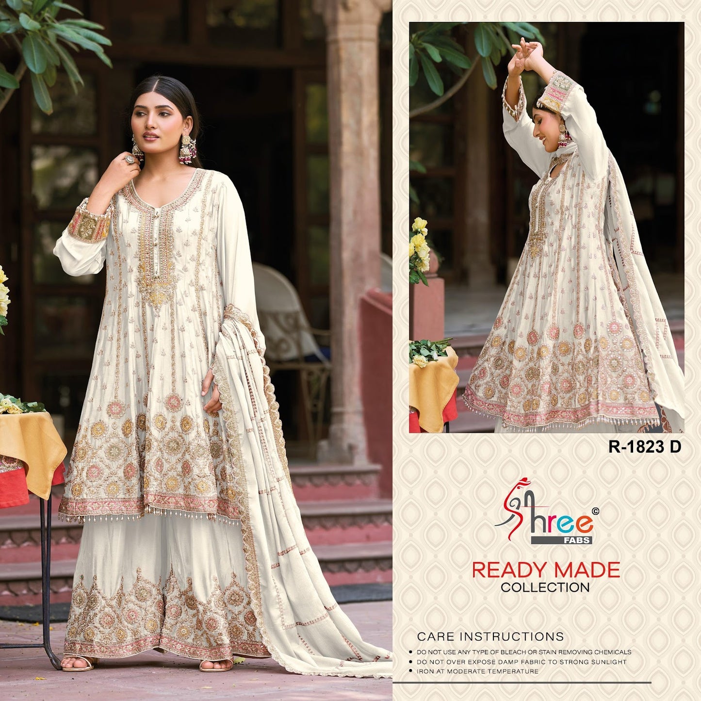 R 1823 Shree Fabs Chinon Pakistani Readymade Suits Supplier Ahmedabad