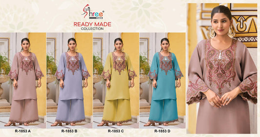 R 1853 Shree Fabs Satin Silk Co Ord Set Manufacturer India