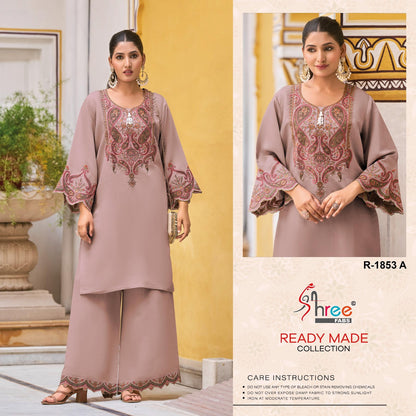 R 1853 Shree Fabs Satin Silk Co Ord Set Manufacturer India