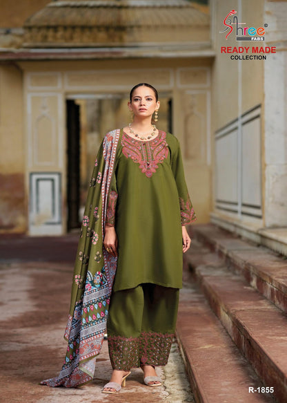 R 1855 Shree Fabs Cambric Pakistani Readymade Suits Wholesaler India