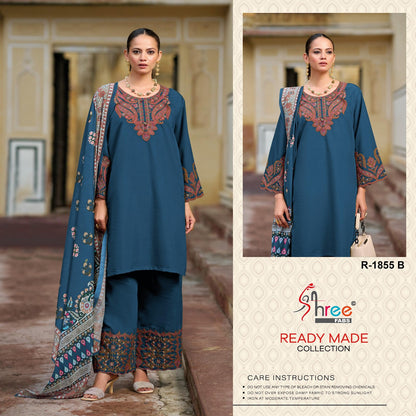 R 1855 Shree Fabs Cambric Pakistani Readymade Suits Wholesaler India